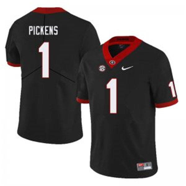 Mens #1 George Pickens Georgia Bulldogs Stitched Nike Black College Football Game Jersey S-3XL