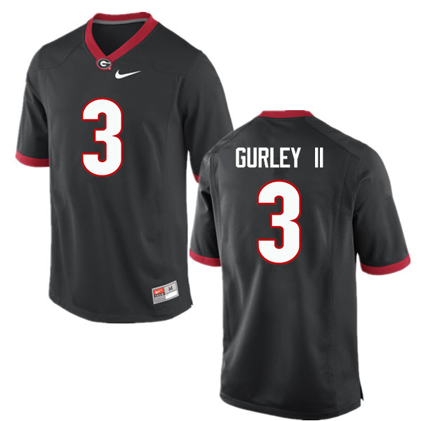 Mens #3 Todd Gurley II Georgia Bulldogs Stitched Nike Black College Football Game Jersey S-3XL 