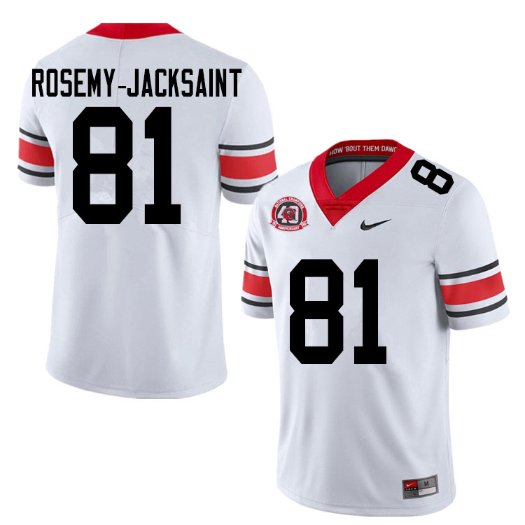 Mens #81 Marcus Rosemy-Jacksaint Georgia Bulldogs Stitched Nike White Alternate 40th anniversary College Football Game Jersey S-3XL
