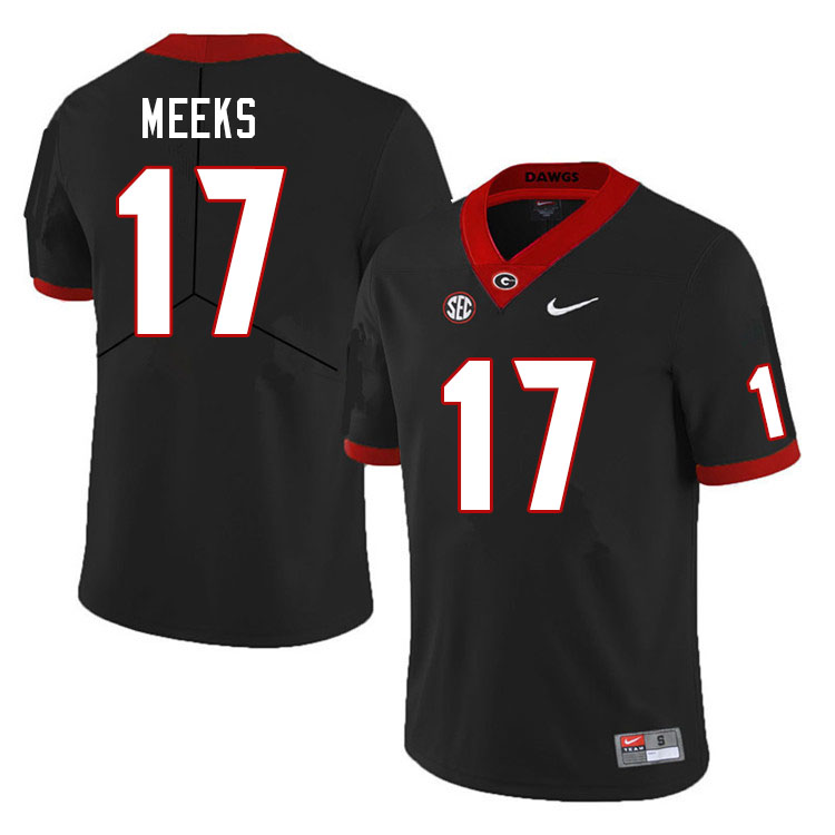 Mens #17 Jackson Meeks Georgia Bulldogs Stitched Nike Black College Football Game Jersey S-3XL 