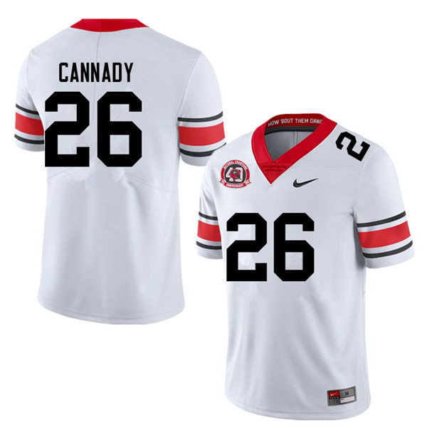 Mens #26 Jehlen Cannady Georgia Bulldogs Stitched white alternate 40th anniversary football jersey